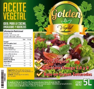 Etiqueta Golden Vegetal 5L